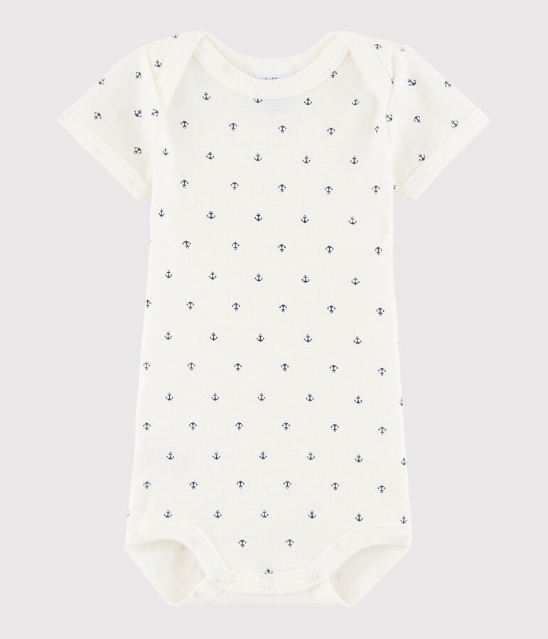 Baby Boys' Short-Sleeved Bodysuit white/blue