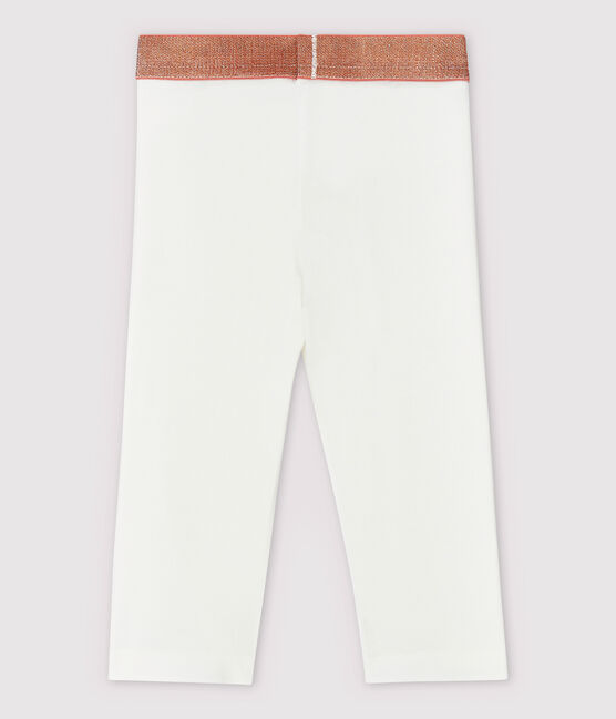 Girls' Jersey Cropped Lycra Leggings MARSHMALLOW white