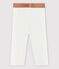 Girls' Jersey Cropped Lycra Leggings MARSHMALLOW white