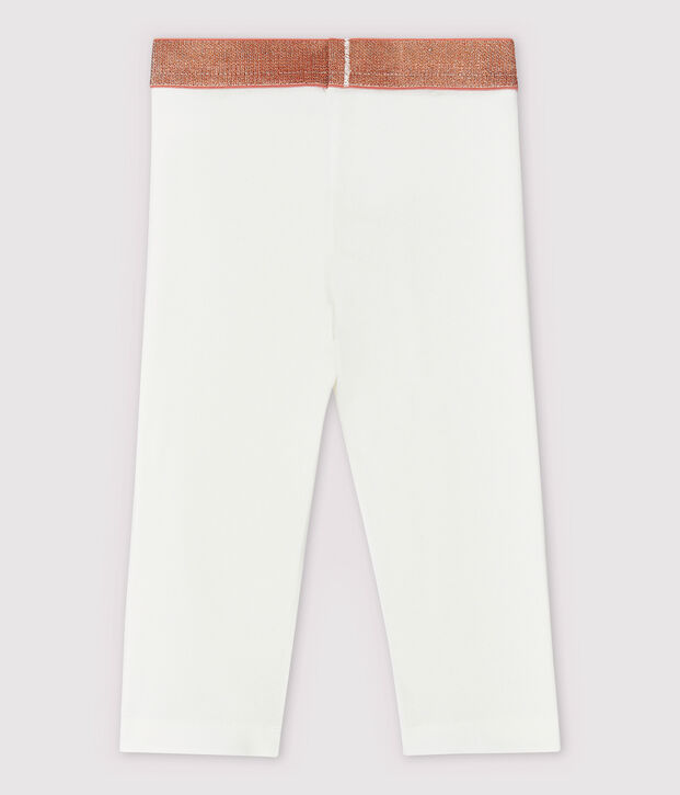 Girls' Jersey Cropped Lycra Leggings white