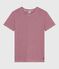 Women's Iconic short-sleeved cotton T-shirt AMARANTE red/MARSHMALLOW