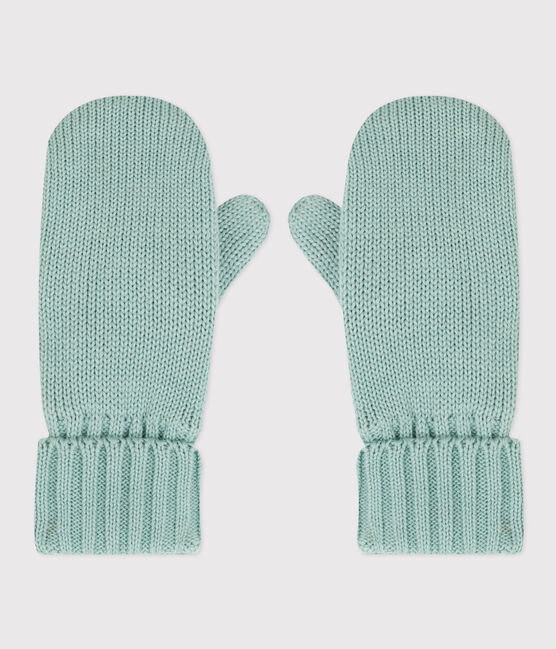 Unisex Fleece-Lined Knitted Mittens PAUL green