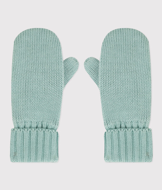 Unisex Fleece-Lined Knitted Mittens green