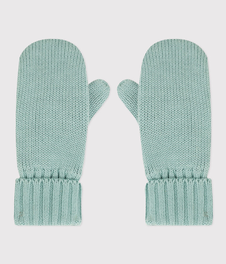 Unisex Fleece-Lined Knitted Mittens green