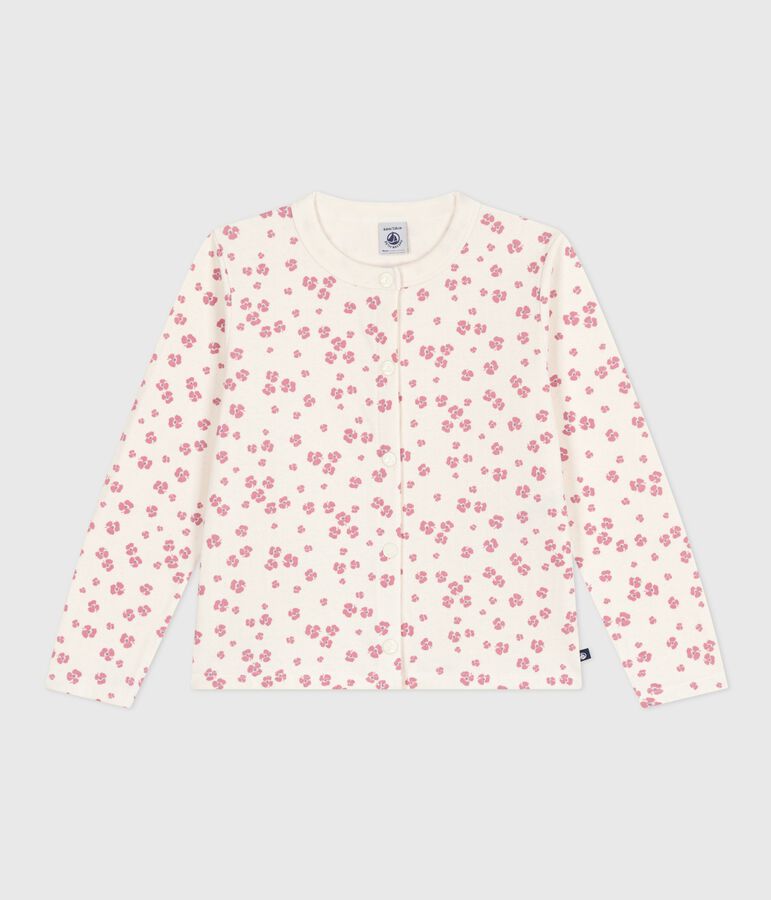 Children's printed cotton cardigan Ecru/multicolor