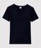 Women's Iconic Cotton V-Neck T-Shirt SMOKING blue