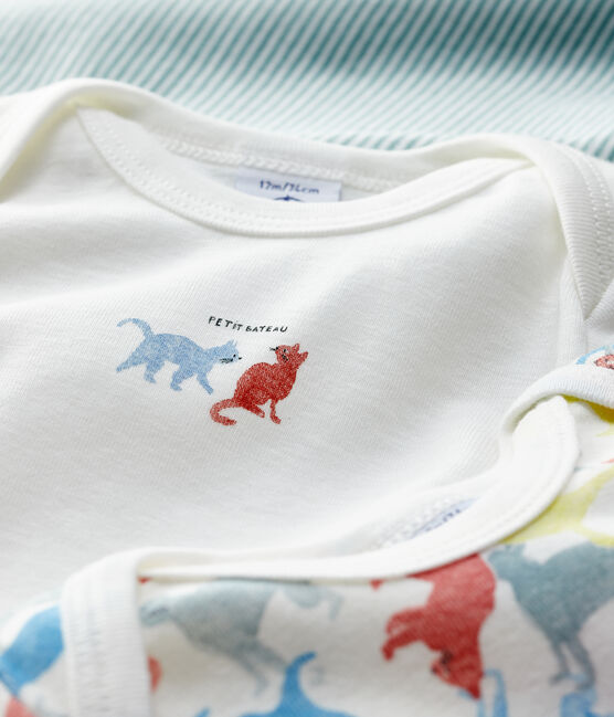 Babies' Colourful Cats Long-sleeved Organic Cotton Bodysuits - 3-Pack variante 1