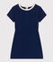 Girls' Short-Sleeved Cotton Dress MEDIEVAL blue