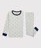 Boys' Star Print Cotton Pyjamas BELUGA grey/MARSHMALLOW white