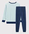 Boys' Yeti Motif Velour Pyjamas MEDIEVAL blue/MULTICO white