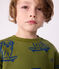 Children's printed cotton sweatshirt CEDAR blue/OLYMPIC