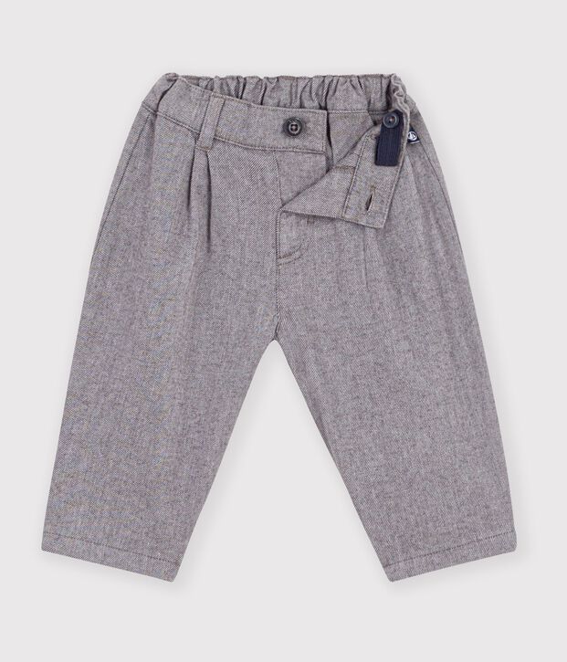 Babies' plain flannel trousers grey