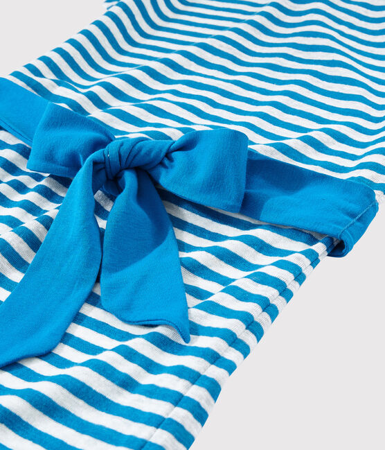 Women's Striped Linen Dress MYKONOS blue/MARSHMALLOW white