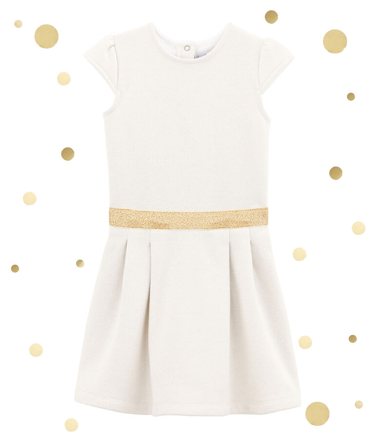 Cotton sweatshirt dress white/yellow