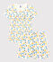 Girls' Glow-In-The-Dark Floral Short Cotton Pyjamas MARSHMALLOW white/MULTICO white