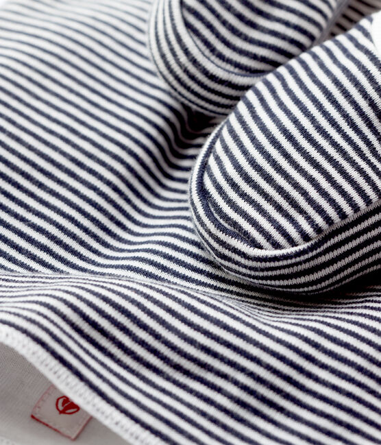 Babies' Stripy Organic Cotton Bonnet and Bootees Set variante 1