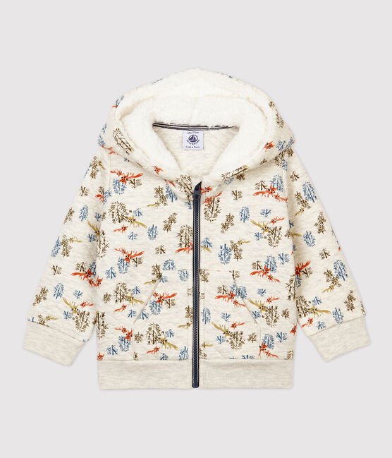 Babies' Quilted Cardigan MONTELIMAR beige/MULTICO white