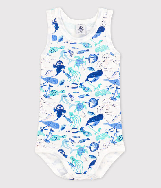 Baby Boys' Sleeveless Bodysuit MARSHMALLOW white/MULTICO white