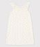 Girls' Short-Sleeved Sun Themed Cotton Nightdress MARSHMALLOW white/ORGE