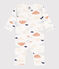 Babies' Printed Footless Cotton Sleepsuit MARSHMALLOW /CHALOUPE