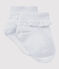 Girls' lace-trimmed socks ECUME white