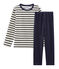 Boys' Velour Pyjamas SMOKING blue/COQUILLE beige