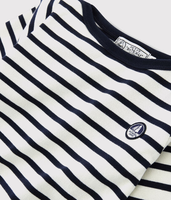 Unisex Jersey Breton Top MARSHMALLOW white/SMOKING blue