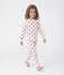 Girls' Heart Print Ribbed Pyjamas white/red