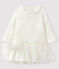 Baby girl's long-sleeved dress MARSHMALLOW white