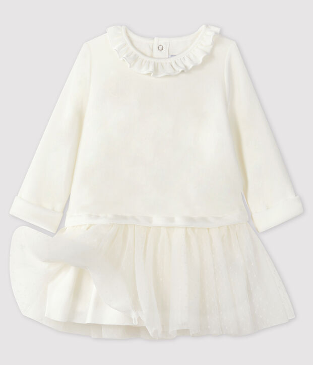 Baby girl's long-sleeved dress white