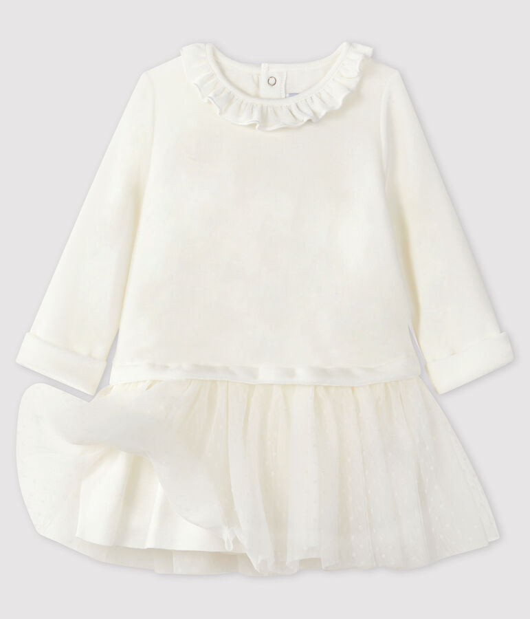 Baby girl's long-sleeved dress white
