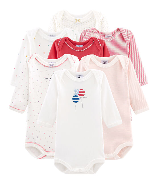 Surprise clutch of 7 baby girl long-sleeved bodysuits variante 1