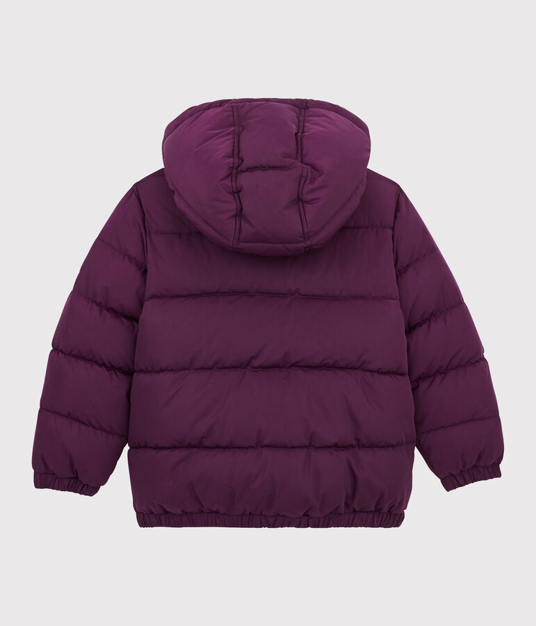 Boys' puffer jacket purple