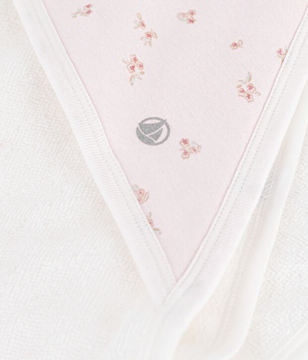 Babies' square cotton bath wrap pink/multicolor