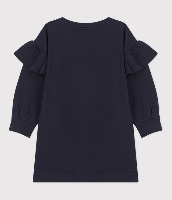 Girls' Long-Sleeved Fleece Dress MEDIEVAL blue