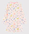 Girl's whimsical print ribbed nightdress FLEUR pink/MULTICO white