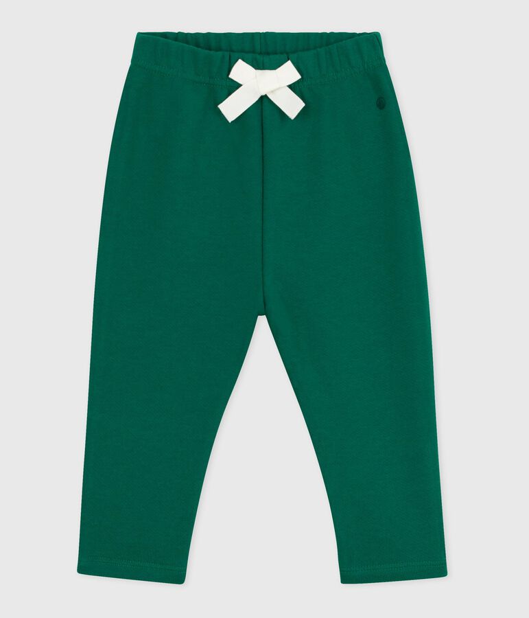 Babies' plain cotton trousers green