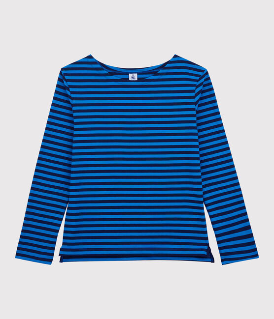 Women's Breton Stripe Cotton T-Shirt SMOKING blue/RUISSEAU