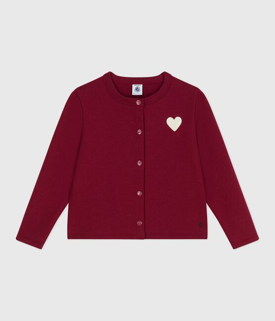 Girls' fleece cardigan AMARANTE