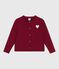 Girls' fleece cardigan AMARANTE