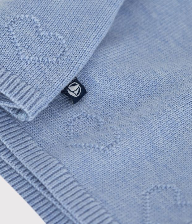 Babies' wool and cotton knit wrapover top POLAIRE