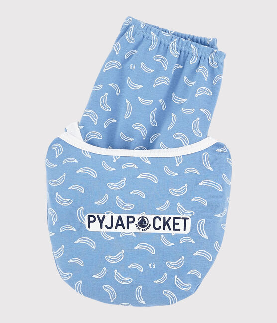 Unisex Banana Print Cotton Short Pyjamas EDNA blue/MARSHMALLOW white