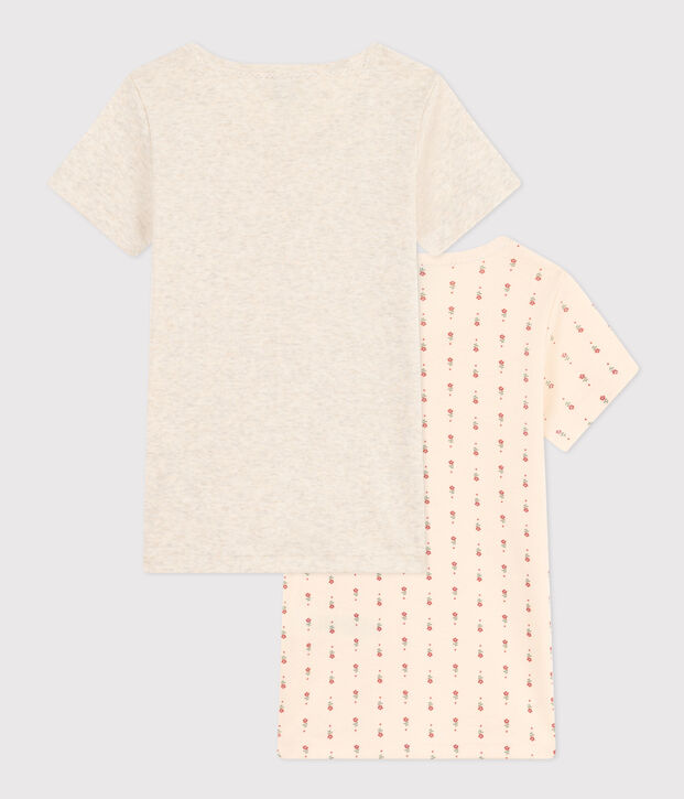 Children's Short-Sleeved Floral Cotton T-shirts - 2-Pack multicolor