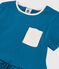 Girls' Short-Sleeved Cotton Dress MYKONOS blue