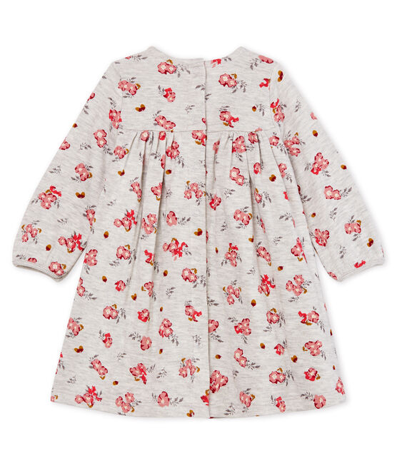 Baby Girls' Long-Sleeved Print Dress BELUGA grey/MULTICO white