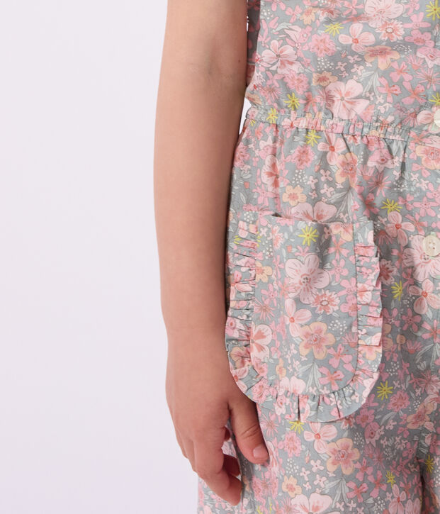 Children's short cotton jumpsuit blue/multicolor