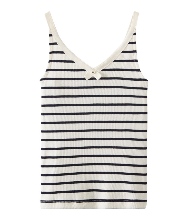 Vests 100 years panty woman COQUILLE beige/SMOKING blue