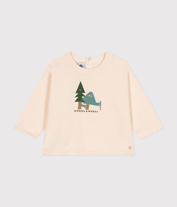 Babies' long sleeved T-shirt in fine jersey Ecru