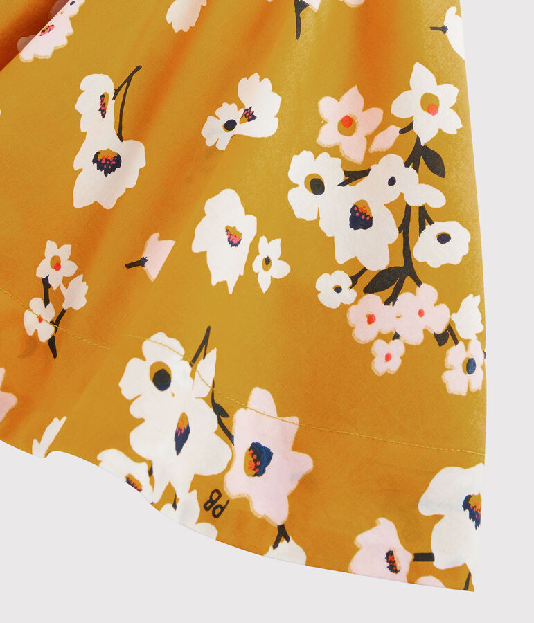 Girls' poplin skirt yellow/multicolor