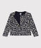 Girls' printed quilted tube knit cardigan SMOKING blue/AVALANCHE